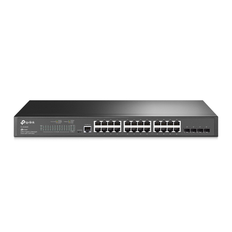TL-SG3428 Switch Omada SDN Administrable / 24 puertos Gigabit y 4 puertos SFP / Funciones sFlow, QinQ y QoS / Administración centralizada OMADA