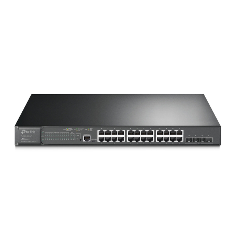 TL-SG3428XMP Switch L2+ Omada PoE+ / 24 Puertos PoE+ 10/100/1000 Mbps / 4 Puertos SFP+ 10G / 2 Puertos Consola (RJ45 y microUSB) / Administración Centralizada Omada o Stand-Alone / Multicast IGMP / Presupuesto PoE 384W / Montaje en Rack / (SG3428XMP)