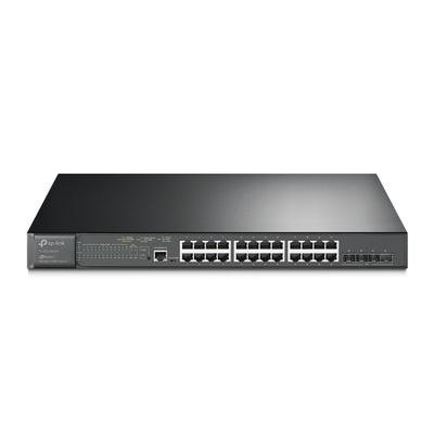 Switch L2+ Omada PoE+ / 24 Puertos PoE+ 10/100/1000 Mbps / 4 Puertos SFP+ 10G / 2 Puertos Consola (RJ45 y microUSB) / Administración Centralizada Omada o Stand-Alone / Multicast IGMP / Presupuesto PoE 384W / Montaje en Rack / (SG3428XMP) - Toer