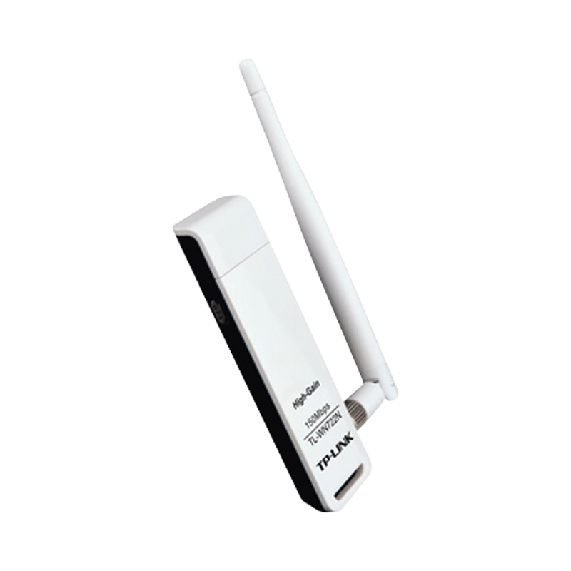 TL-WN722N Adaptador USB inalámbrico de alta ganancia N 150 Mbps 2.4 GHz con 1 antena desmontable de 4dBi