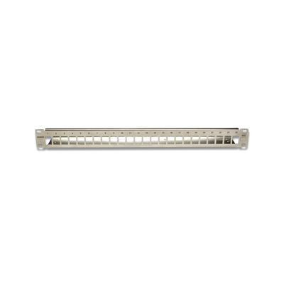 Patch Panel TERA-MAX Blindado de 24 Puertos, Modular, Plano, Compatible con solución TERA o Z-MAX ™, Color Metalico, 1UR