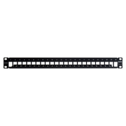 Patch Panel TERA-MAX Blindado de 24 Puertos, Modular (vacío), Plano, Color Negro, 1UR - Toer