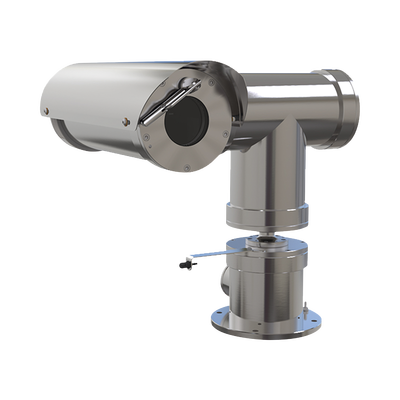 Camara IP PTZ  antiexplosion 2MP, 32X, IP68, WiseStream II / con wiper / acero inoxidable / conexion de fibra optica