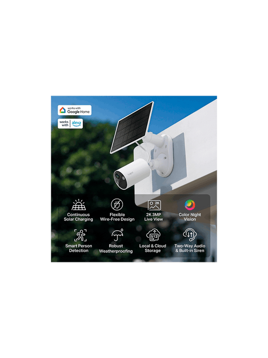 Tapo C410 KIT Cámara de Vigilancia Wi-Fi Solar con Vista 3MP QHD y Detección IA Avanzada gratuita,  Grabación de Vídeo 2K QHD, Alimentación Ininterrumpida. IP66.