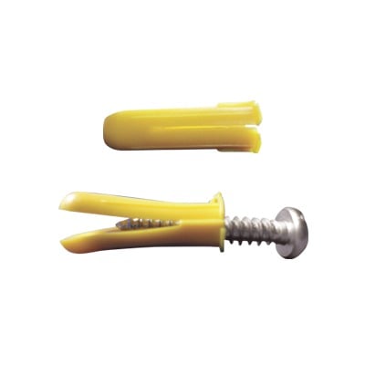 TP-1X-KIT Paquete de 20 taquetes amarillo  1 y 20 tornillos 8mm x 1