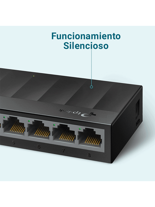 TP-LINK LS1008G - Switch para escritorio 8 puertos 10/100/1000Mbps.