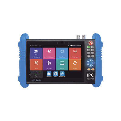Tester de Video Profesional | Pantalla 7"|  Prueba IP/HD/Analógicas | TVI/CVI/AHD/CVBS | IP ONVIF | 4K/8K | H.264/H.265 | HDMI | PTZ | Scanner IP | TDR | Salidas 12V/24V/PoE | Activación Simultanea. - Toer