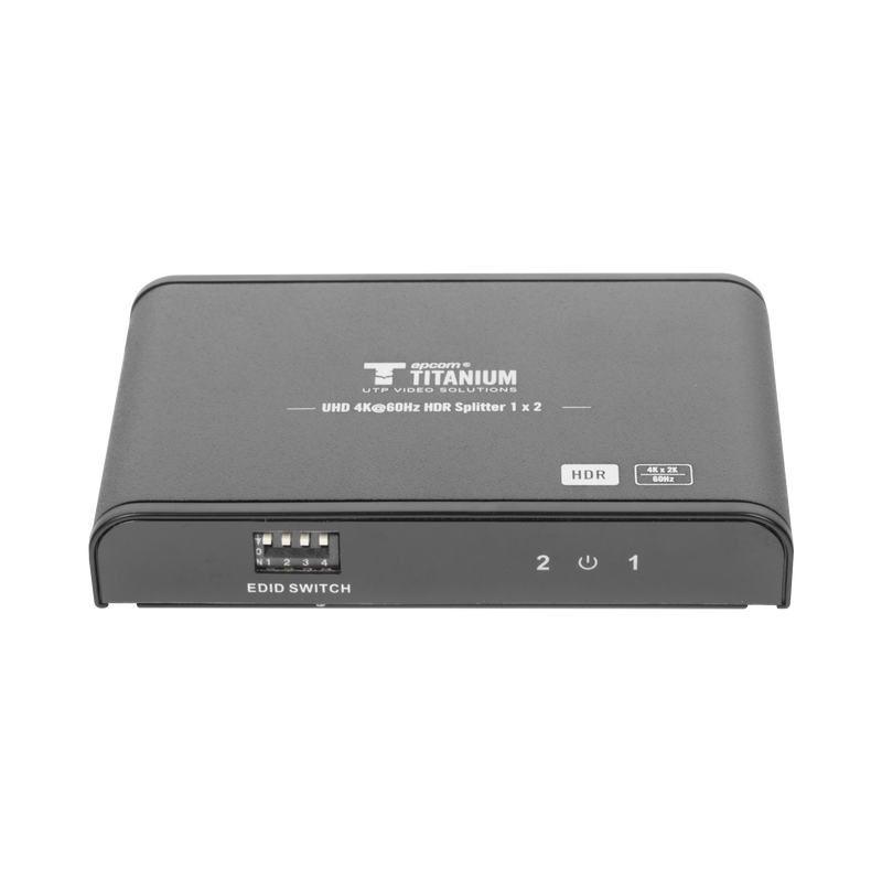 Divisor (Splitter) HDMI 4K de 1 Entrada a 2 Salidas (Simultaneas) / Soporta 4K×2K / Ajuste de resoluciones EDID / HDR / HDMI 2.0 /  HDCP 2.2  / Soporta formatos de Audio Dolby Digital / Longitud del cable de entrada y salida ?10m.