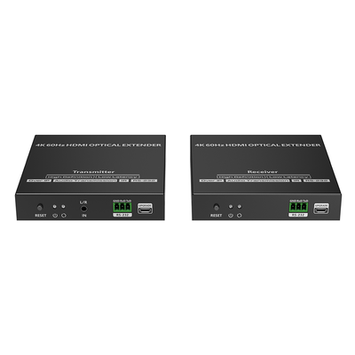 Kit extensor por fibra óptica | Hasta 40 kilómetros|  4K@60Hz | con IR | RS232 - Toer