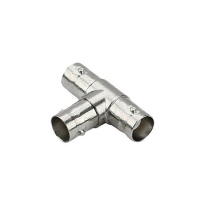 Adaptador en T para 75 Ohm de triple conectores BNC Hembras, Níquel/ Oro/ Teflón. - Toer