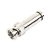 Conector BNC Macho en 75 Ohm, de Compresión Axial para Cable Coaxial RG-59/U, Níquel/ Oro/ Politetrafluoroetileno. - Toer