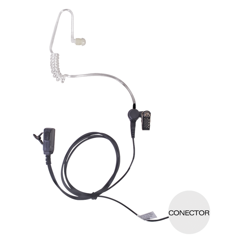 TXEHK04AV2 Micrófono - audífono de solapa con tubo acústico transparente para KENWOOD PKT23K con tubo acústico de PU (grado médico)