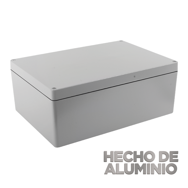 TXG-03-83 Gabinete de Aluminio para Exterior (IP66) de 390 x 280 x 158 mm con Rápida Disipación de Calor, Cierre por Tornillos con Bisagra.