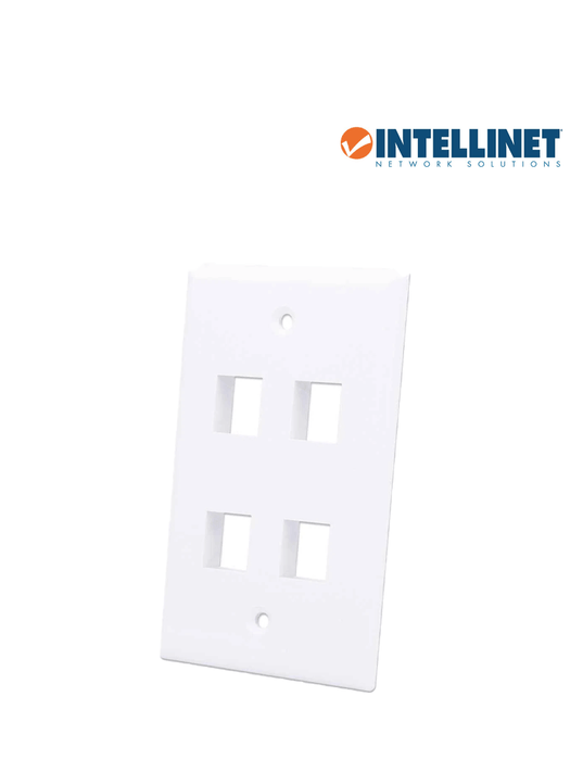 INTELLINET 163316 Tapa para caja Montaje al ras, 4 salidas, blanco