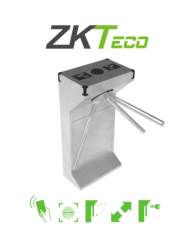 ZKTECO - Kit Bidireccional de torniquete TS1000D con 2 equipos de acceso FaceDepot7BL