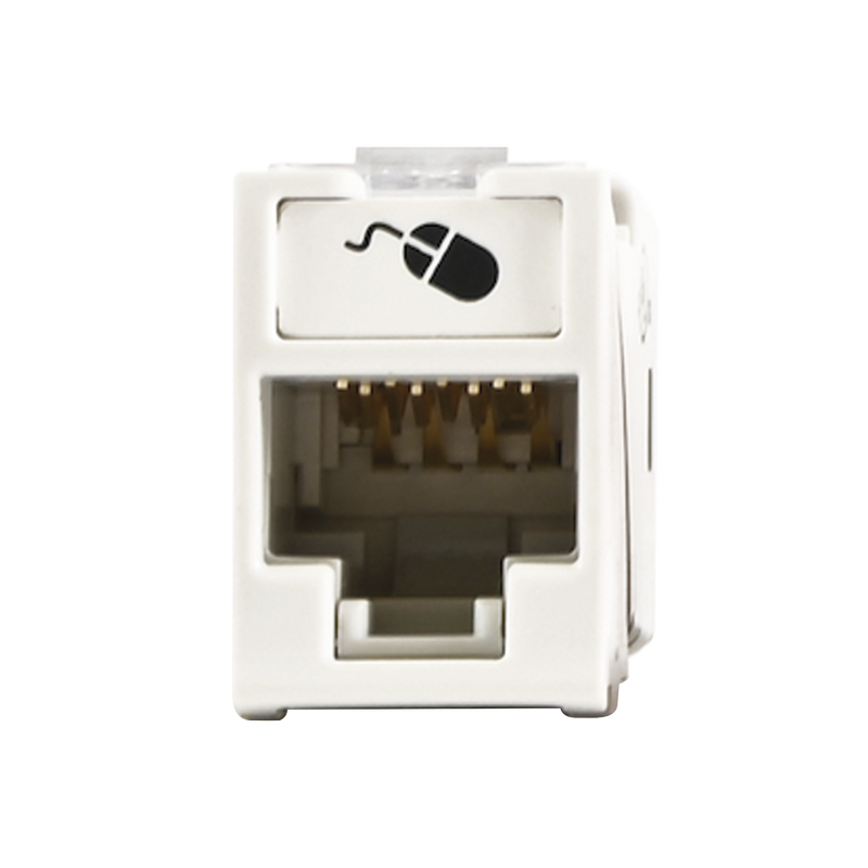 U6A-H02NS Jack UltraMAX Cat6A, UTP, Montaje híbrido en Placa de Pared (Plano y Angulado), Color Blanco, Punch Down