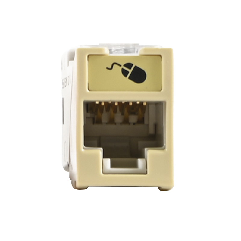 U6A-H20NS Jack UltraMAX Cat6A, UTP, Montaje híbrido en Placa de Pared (Plano y Angulado), Color Marfil, Punch Down
