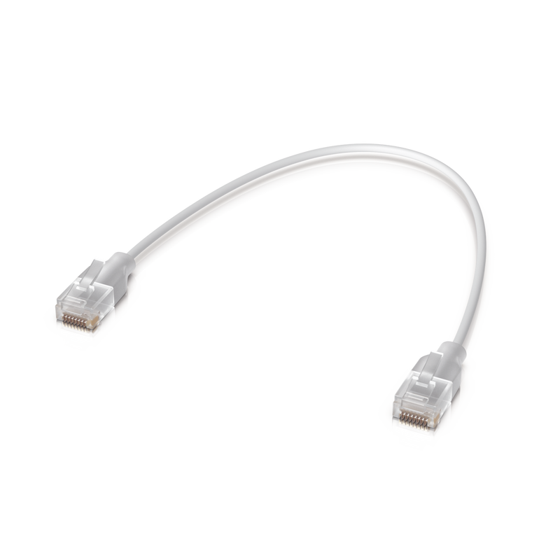 UACC-CABLE-PATCH-EL-0.15M-W-24 Pack de 24 Patchcords UniFi Etherlighting? de 15 cm, hasta 2.5G / Conector RJ45 transparente para mejores efectos de luz con Switches USW PRO MAX