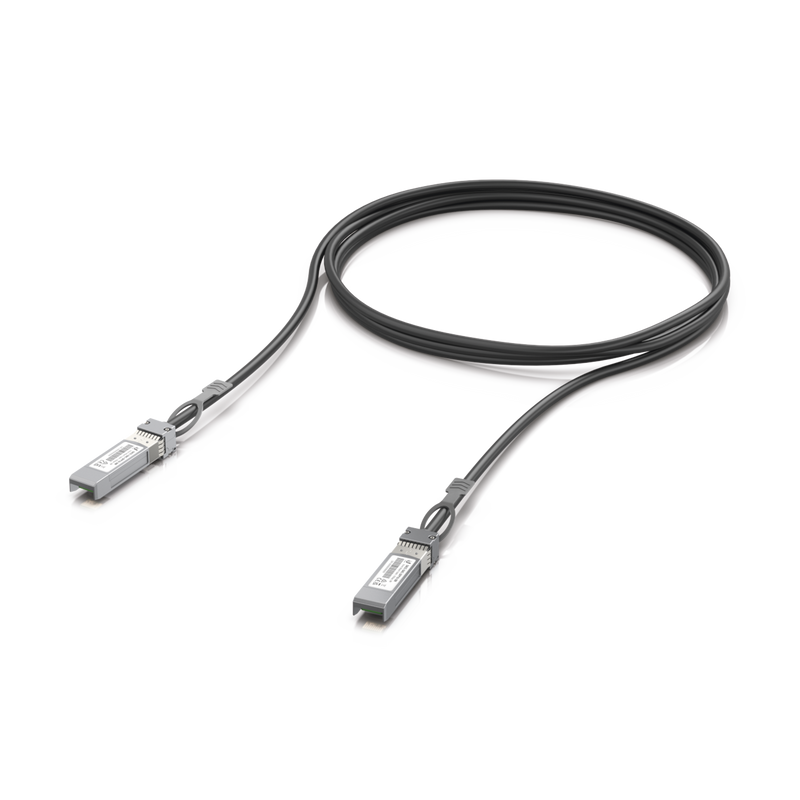 UACC-DAC-SFP10-3M Cable de conexión directa DAC de 3 metros SFP+ 1/10Gbps, ideal para switches UniFi