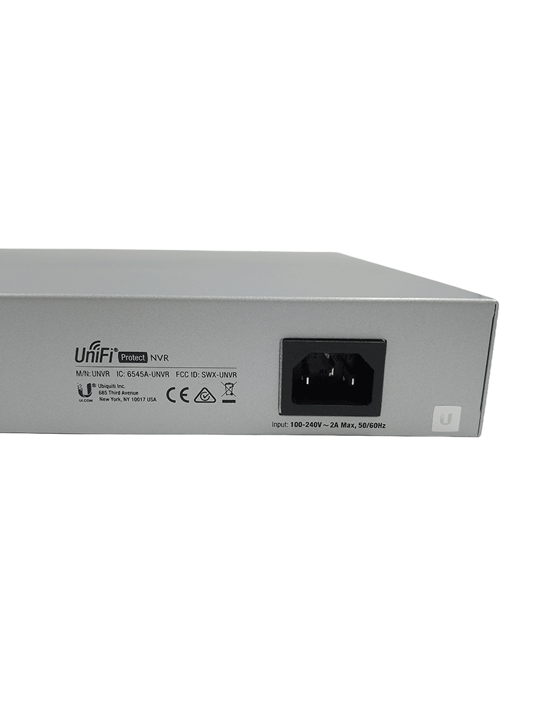 Ubiquiti UNVR - NVR Empresarial UniFi Protect recomendado para 15 cámaras 4K o 50 cámaras Full HD, con 4 bahías de disco duro, puerto Gigabit RJ-45 y configuración RAID 1 o RAID 5 automática.