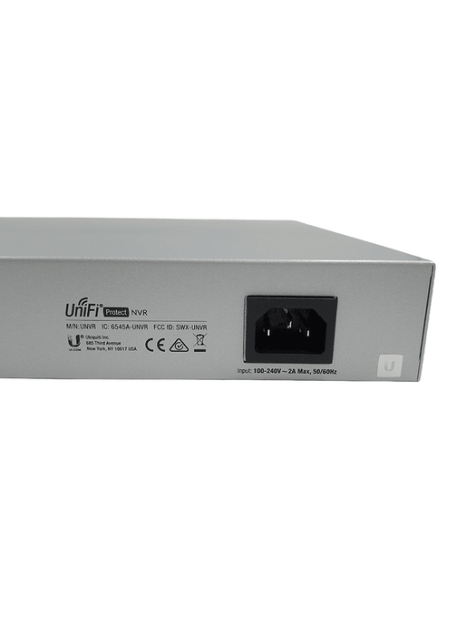 Ubiquiti UNVR - NVR Empresarial UniFi Protect recomendado para 15 cámaras 4K o 50 cámaras Full HD, con 4 bahías de disco duro, puerto Gigabit RJ-45 y configuración RAID 1 o RAID 5 automática.