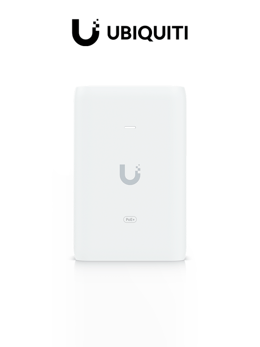 UBIQUITI U-POE+ - Inyector PoE IEEE8023AT/ Voltaje de 48V DC @ 0.65A/ Hasta 30W de Suministro PoE/ Ideal Para Conexión de APs & Cámaras & Controles de Acceso/  Compatible con Dispositivos Funcionen con Estándar PoE 802.3af/at