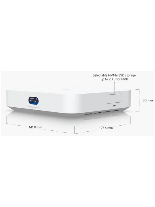 UBIQUITI UCG-MAX - Cloud Gateway UniFi, 4 puertos LAN de 2.5GbE, 1 puerto intercambiable a WAN, 1 puerto WAN de 2.5GbE, Balanceo de carga, 1.5Gbps con IDS/IPS, recomendado para 30 dispositivos y 300 clientes.