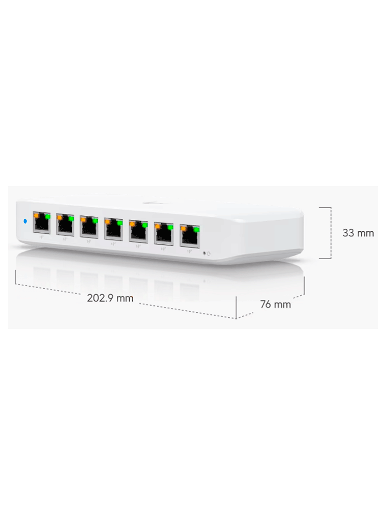 UBIQUITI USW-ULTRA - UniFi Switch Ultra Capa 2, 42W POE (1 puerto POE++ de entrada , 7 puertos POE+ de salida ) , No incluye adaptador de corriente alterna.