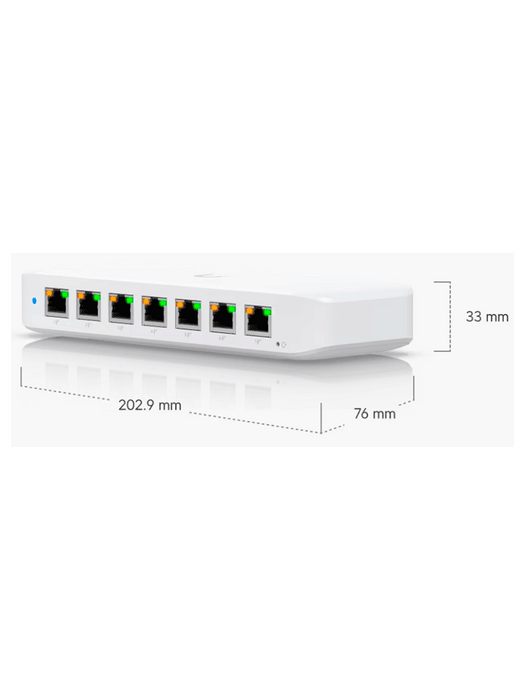 UBIQUITI USW-ULTRA - UniFi Switch Ultra Capa 2, 42W POE (1 puerto POE++ de entrada , 7 puertos POE+ de salida ) , No incluye adaptador de corriente alterna.