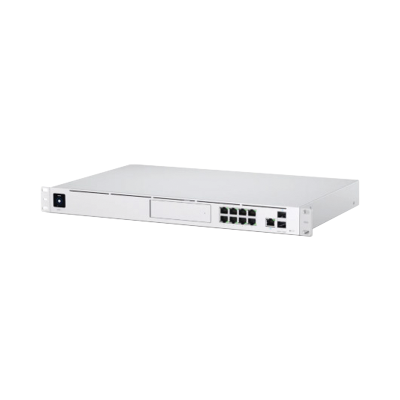 UniFi OS Console: Dream Machine Pro, con 1 puerto WAN Gigabit RJ45, 1 puerto WAN 10G SFP+ / 8 puertos LAN Gigabit RJ-45, y una bahía de HDD 3.5 (No incluye HDD), Integra todas las aplicaciones UniFi