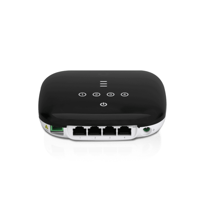 UBIQUITI UF-WIFI - UFiber WiFi 802.11n GPON ONU, Unidad de Red Óptica con 1 puerto WAN GPON (SC/APC) y 4 puertos LAN Gigabit Ethernet.