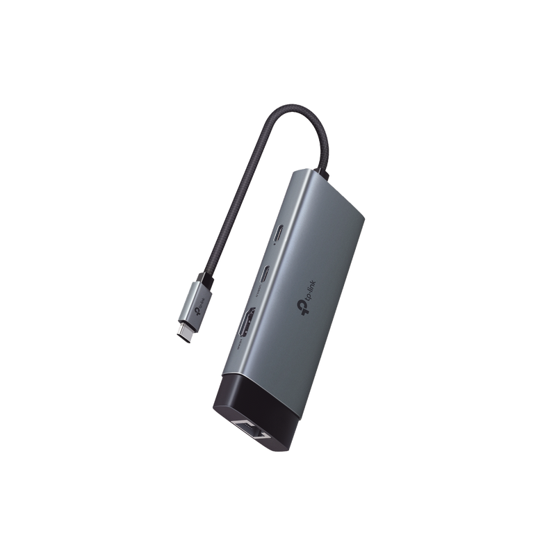 UH6120C Adaptador HUB 6 en 1, 1 puerto USB-C entrada, 1 puerto HDMI 4K, 1 puerto Ethernet Gigabit, 1 puerto USB-C y 2 puertos USB-A