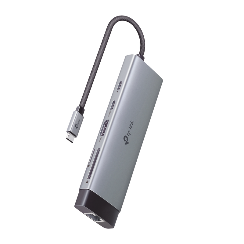 UH9120C Adaptador HUB 9 en 1, 1 puerto USB-C entrada, 1 puerto HDMI 4K, 1 puerto Ethernet Gigabit, 1 puerto SD y MicroSD, 1 puerto USB-C y 3 puertos USB-A