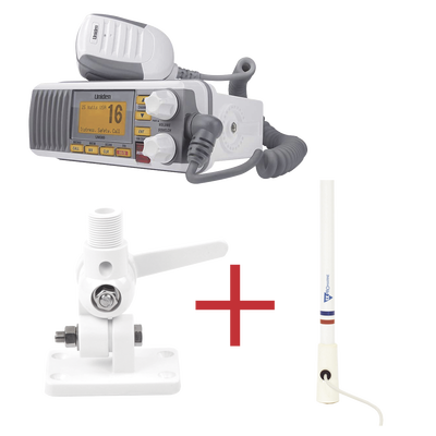 Kit de radio UM385 | mas antena marina de fibra de vidrio TX-5206-SYS y soporte para antena 4186 - Toer