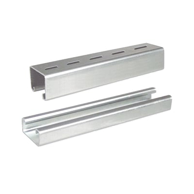 UNP-4X2-U30-EZ Unicanal perforado 4x2, 3000 mm, con acabado Electro Zinc