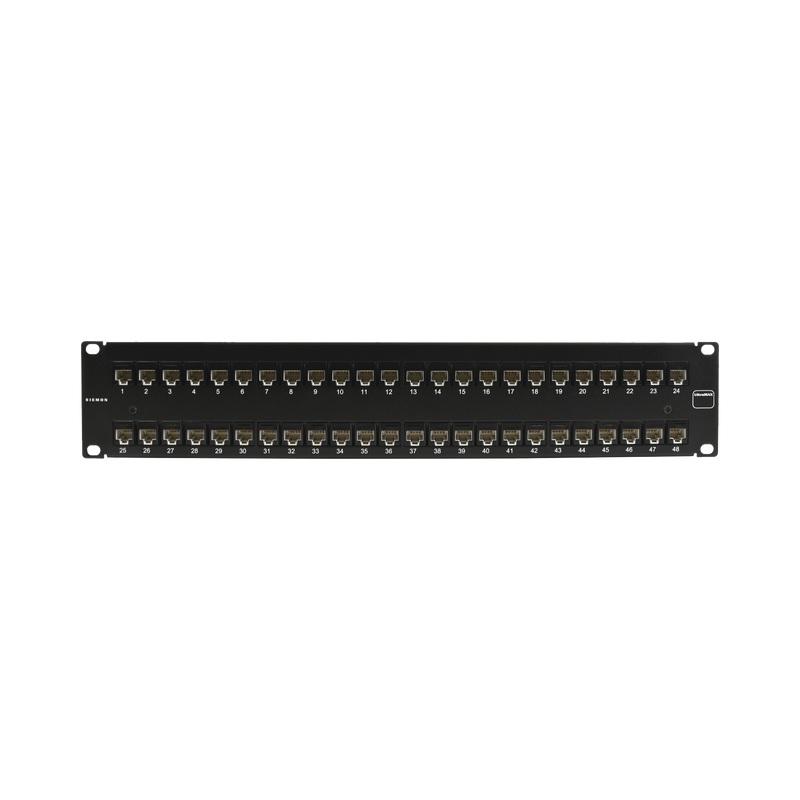UP5-F2-48L-RS Patch Panel UltraMAX. UTP, Precargado con Jacks Cat5e, 48 Puertos, Plano, 2U