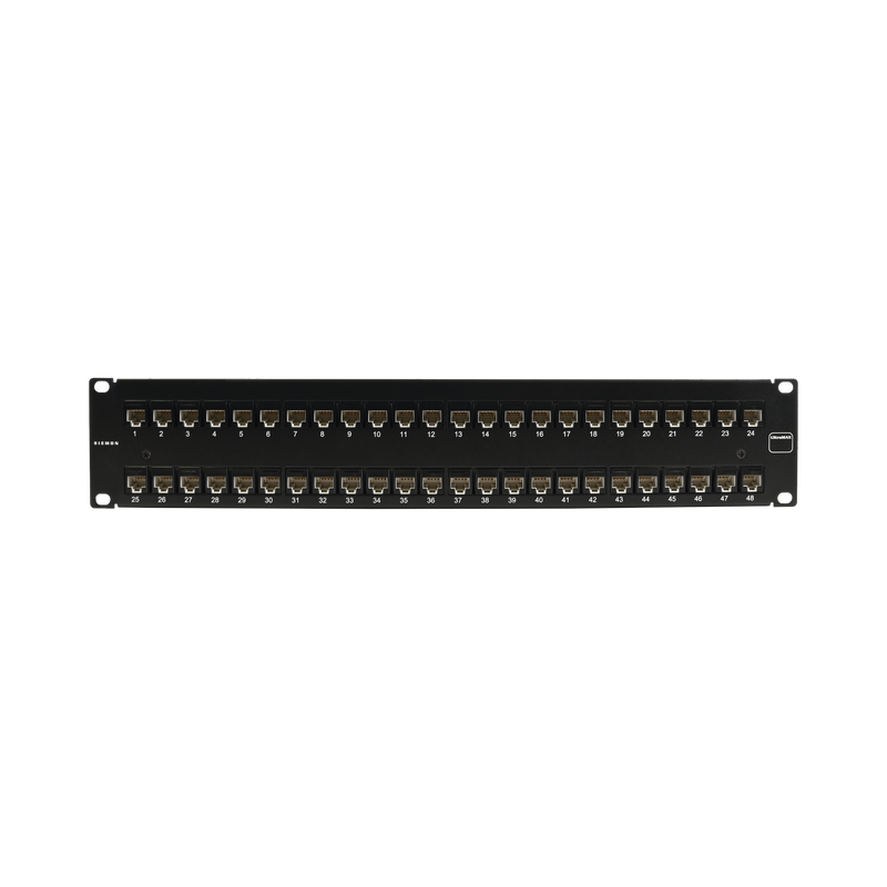 UP6A-F2-48L-RS Patch Panel UltraMAX. UTP, Precargado con Jacks Cat6A, 48 Puertos, Plano, 2U