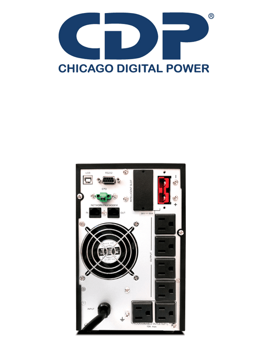 CDP UPO11-1 AX- UPS Online de 1000VA/ 1000W / 6 Terminales de salida / 2 son programables / Pantalla LCD / Entrada para banco de baterías / Respaldo 5min a carga completa