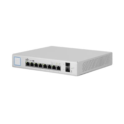 US-8-150W Switch UniFi Administrable de 8 Puertos Gigabit PoE+ 802.3at/af y PoE Pasivo 24V.