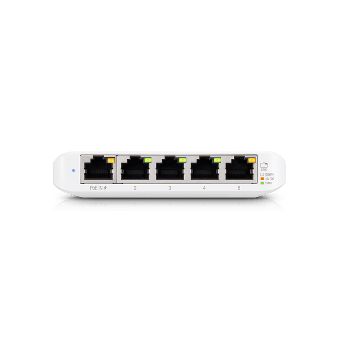UBIQUITI USW-FLEX-MINI Switch UniFi Administrable Compacto de 5 Puertos 10/100/1000 Mbps, entrada de PoE 802.3af/at