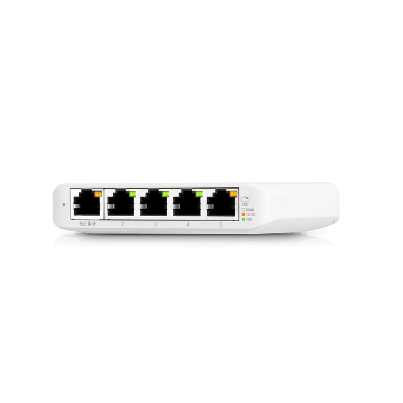 UBIQUITI USW-FLEX-MINI Switch UniFi Administrable Compacto de 5 Puertos 10/100/1000 Mbps, entrada de PoE 802.3af/at