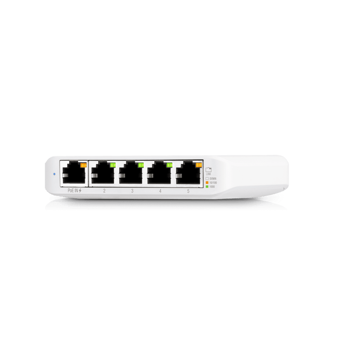UBIQUITI USW-FLEX-MINI Switch UniFi Administrable Compacto de 5 Puertos 10/100/1000 Mbps, entrada de PoE 802.3af/at