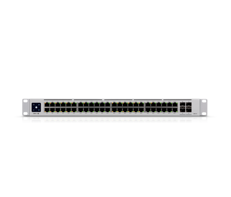 UBIQUITI USW-PRO-48-POE - UniFi Switch Gigabit PoE PRO con 48 puertos PoE Gigabit Ethernet, 4 puertos SFP de 1-10G, 600W de potencia PoE, compatible con PoE at/bt y pantalla informativa