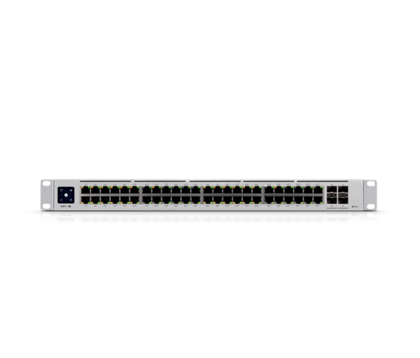 UBIQUITI USW-PRO-48-POE - UniFi Switch Gigabit PoE PRO con 48 puertos PoE Gigabit Ethernet, 4 puertos SFP de 1-10G, 600W de potencia PoE, compatible con PoE at/bt y pantalla informativa