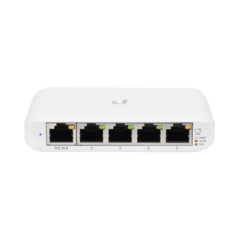 Switch UniFi Administrable Compacto de 5 Puertos 10/100/1000 Mbps, soporta entrada de PoE 802.3af/at