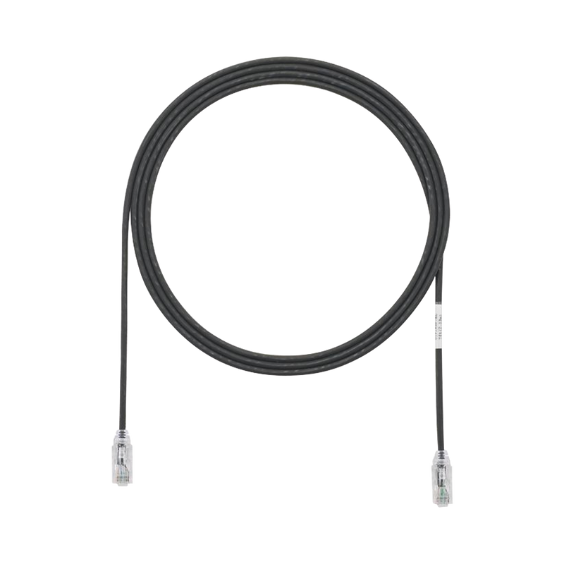 Cable de Parcheo TX6, UTP Cat6, Diámetro Reducido (28AWG), Color Negro, 10ft