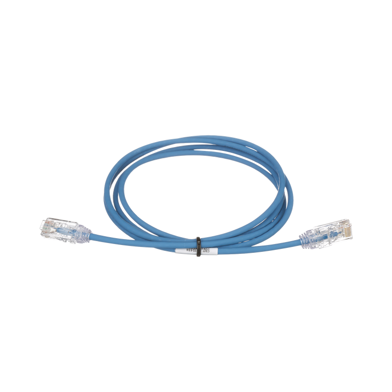 Cable de Parcheo TX6, UTP Cat6, Diámetro Reducido (28AWG), Color Azul, 10ft