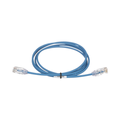 Cable de Parcheo TX6, UTP Cat6, Diámetro Reducido (28AWG), Color Azul, 3.66 Metros (12 Pies)