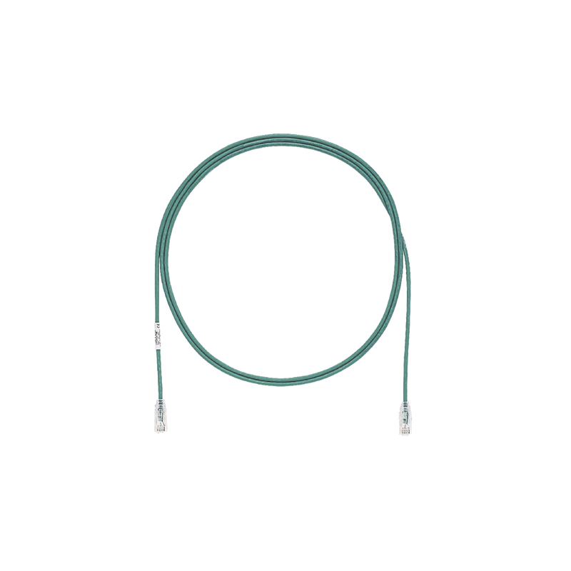 Cable de Parcheo TX6, UTP Cat6, Diámetro Reducido (28AWG), Color Verde, 3ft