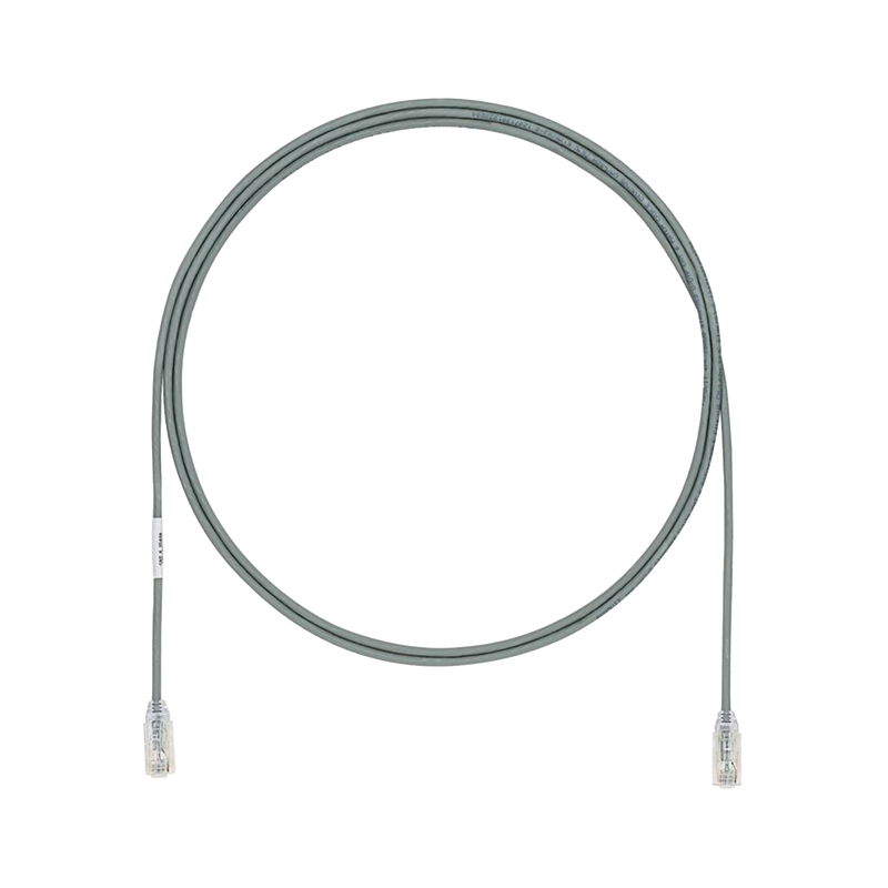 Cable de Parcheo TX6, UTP Cat6, Diámetro Reducido (28AWG), Color Gris, 5ft